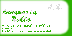 annamaria miklo business card
